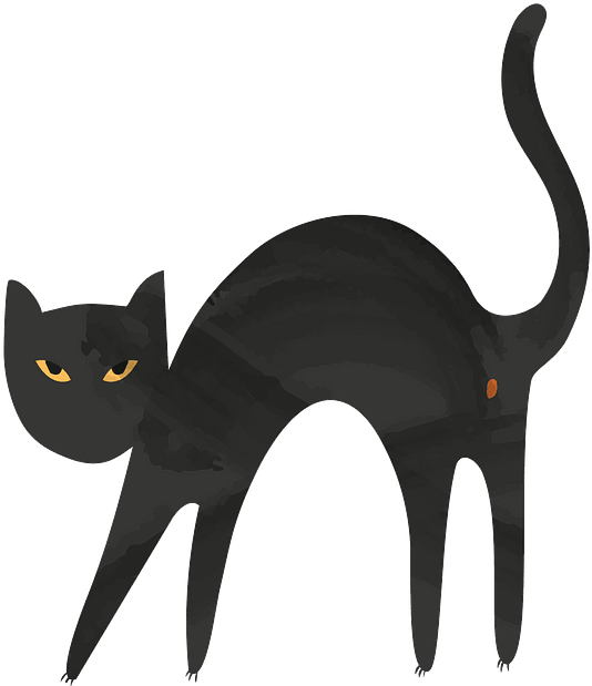 风格化黑猫插画 壁紙