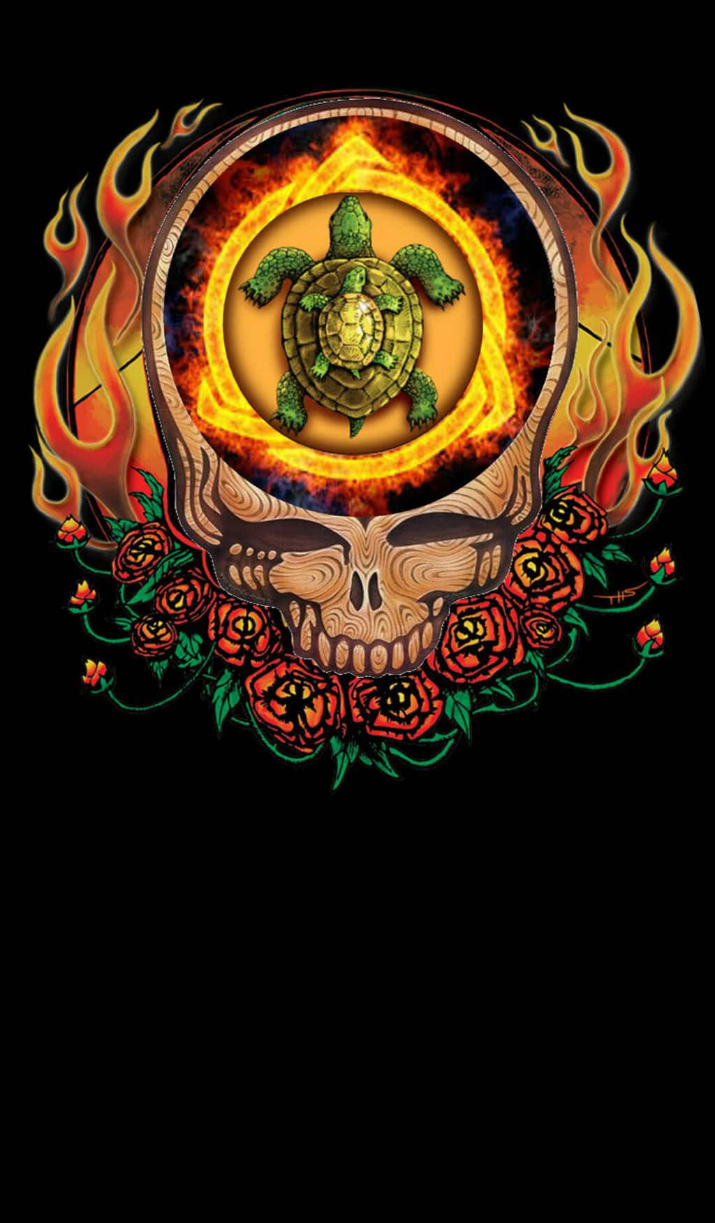 骷髅与乌龟的 Grateful Dead iPhone 壁紙