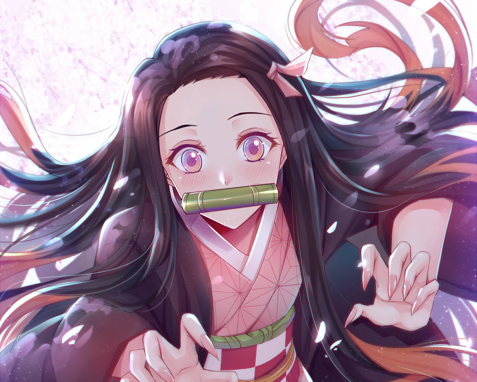鬼滅之刃 4K 禰豆子同人畫作桌布 — 鬼灭之刃 4K GIF 壁紙