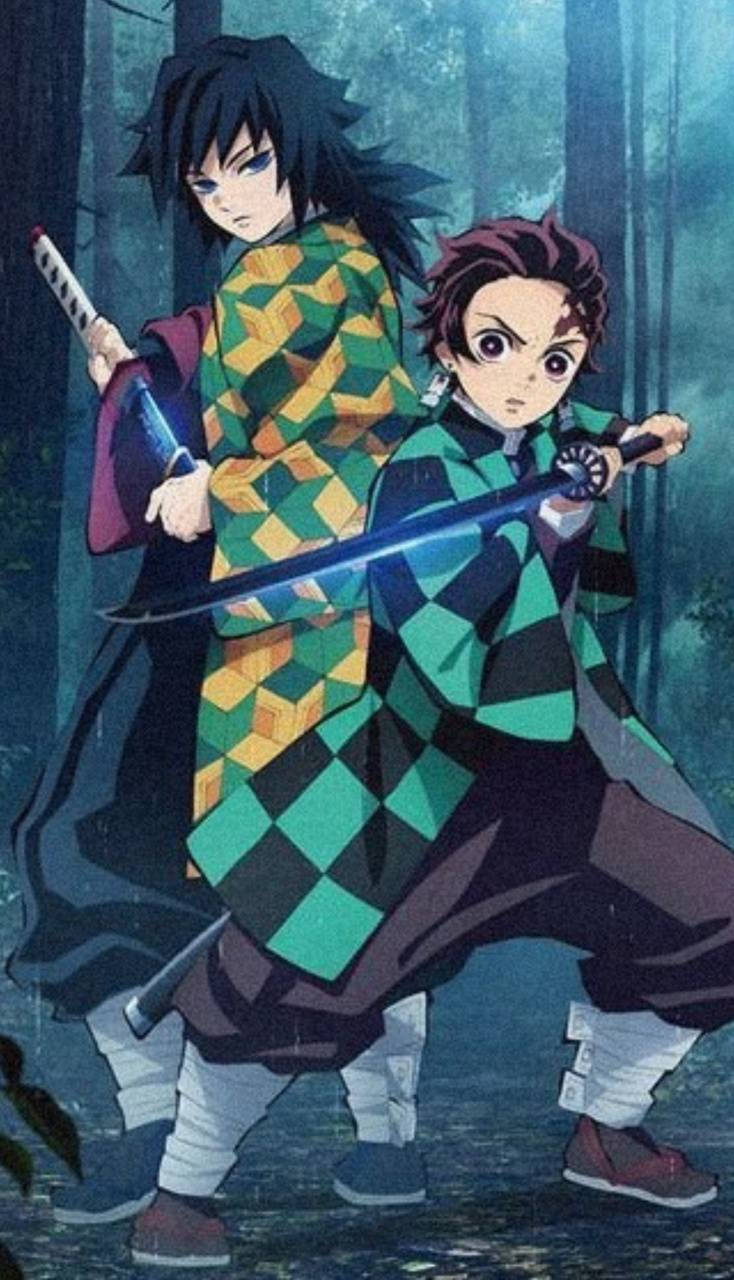 鬼滅之刃 炭治郎與富岡 壁紙