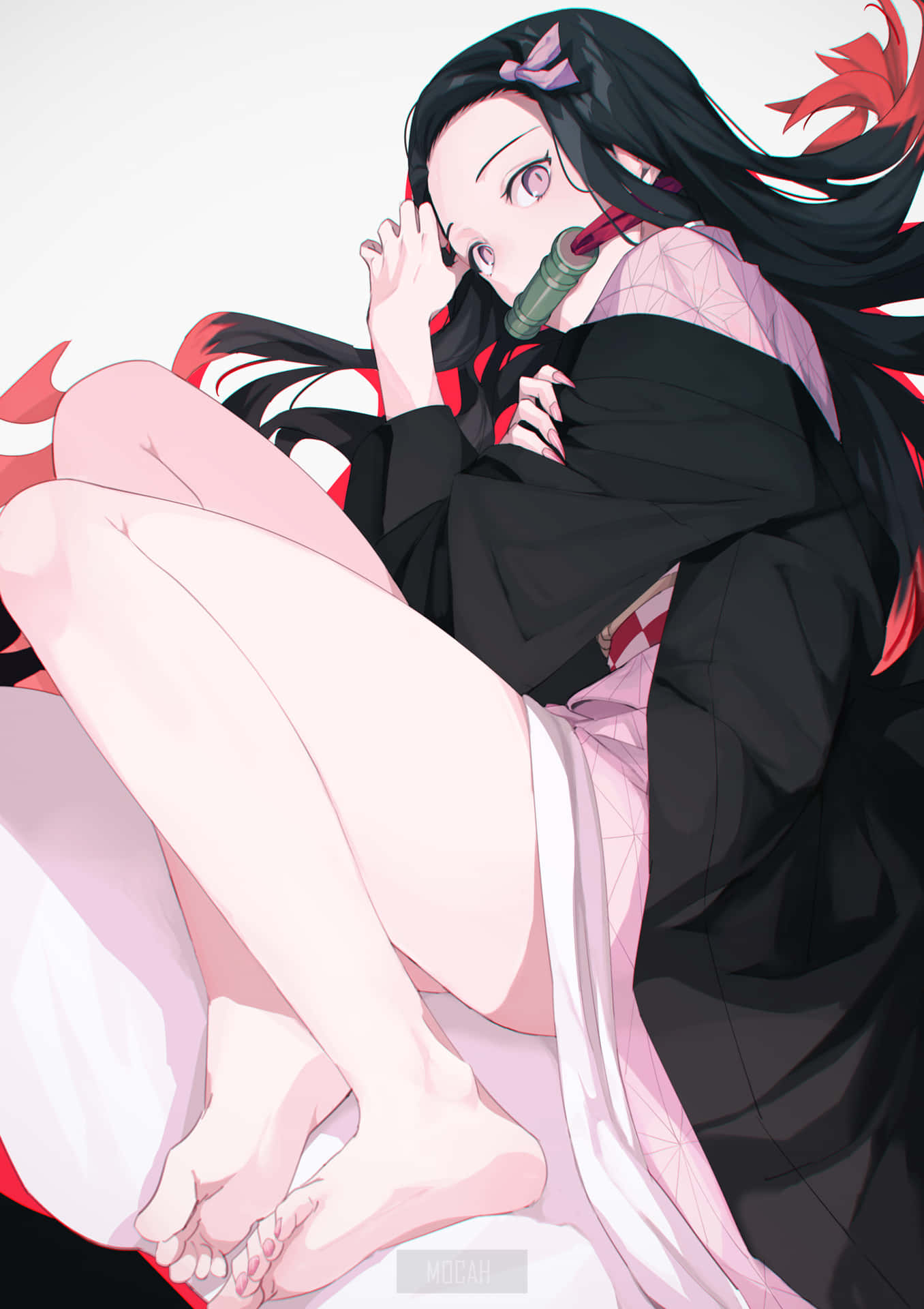 鬼灭之刃 灶门祢豆子 动漫美少女 足部特写 — 鬼灭之刃 壁紙