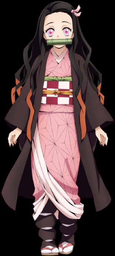 鬼灭之刃角色 灶门祢豆子全身立绘 壁紙