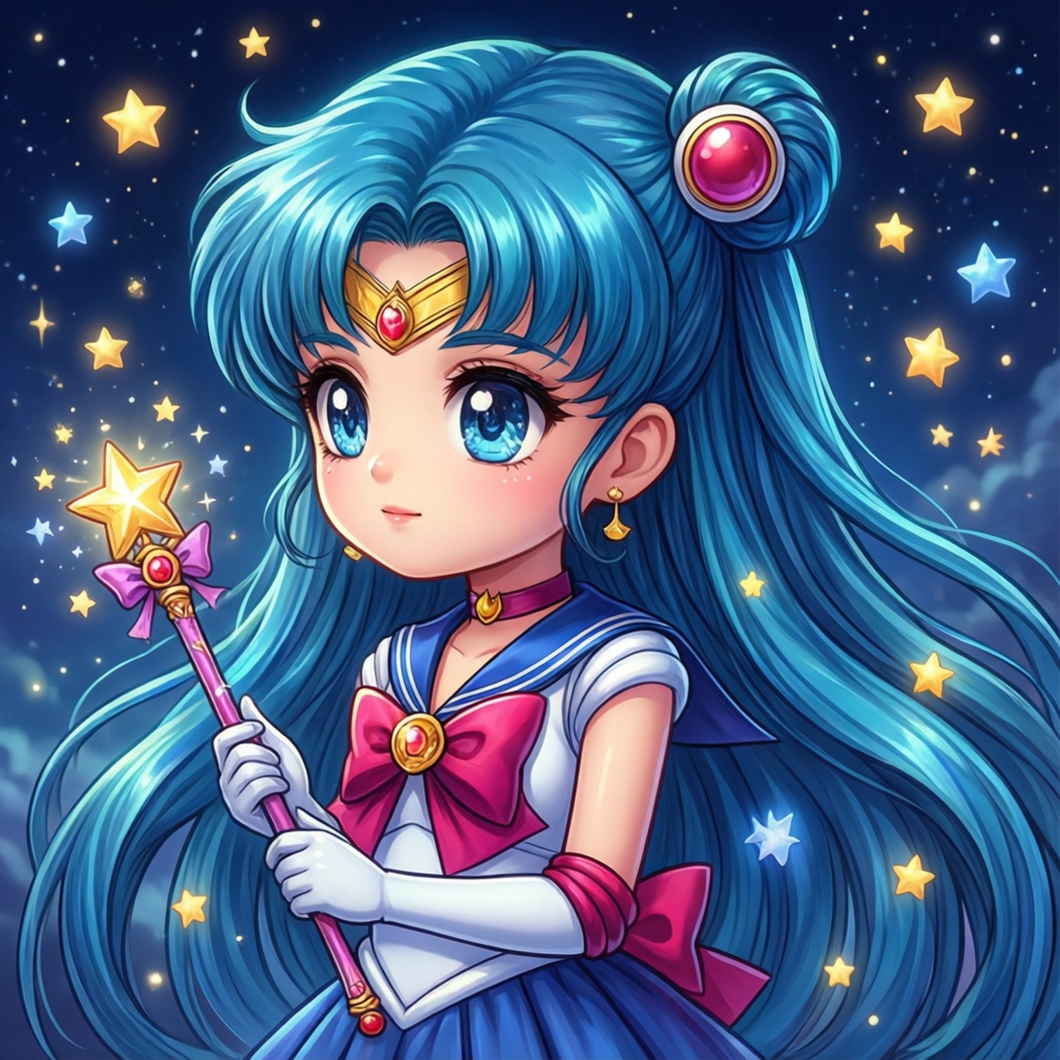 魔法藍髮 壁紙