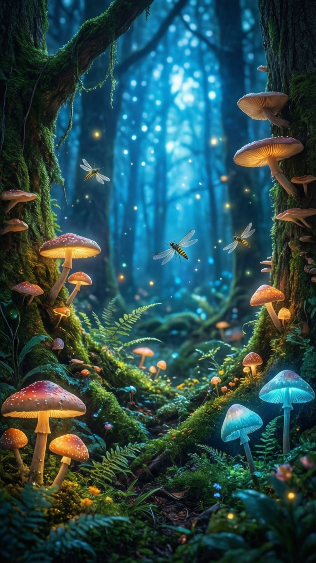 魔法螢光森林 壁紙