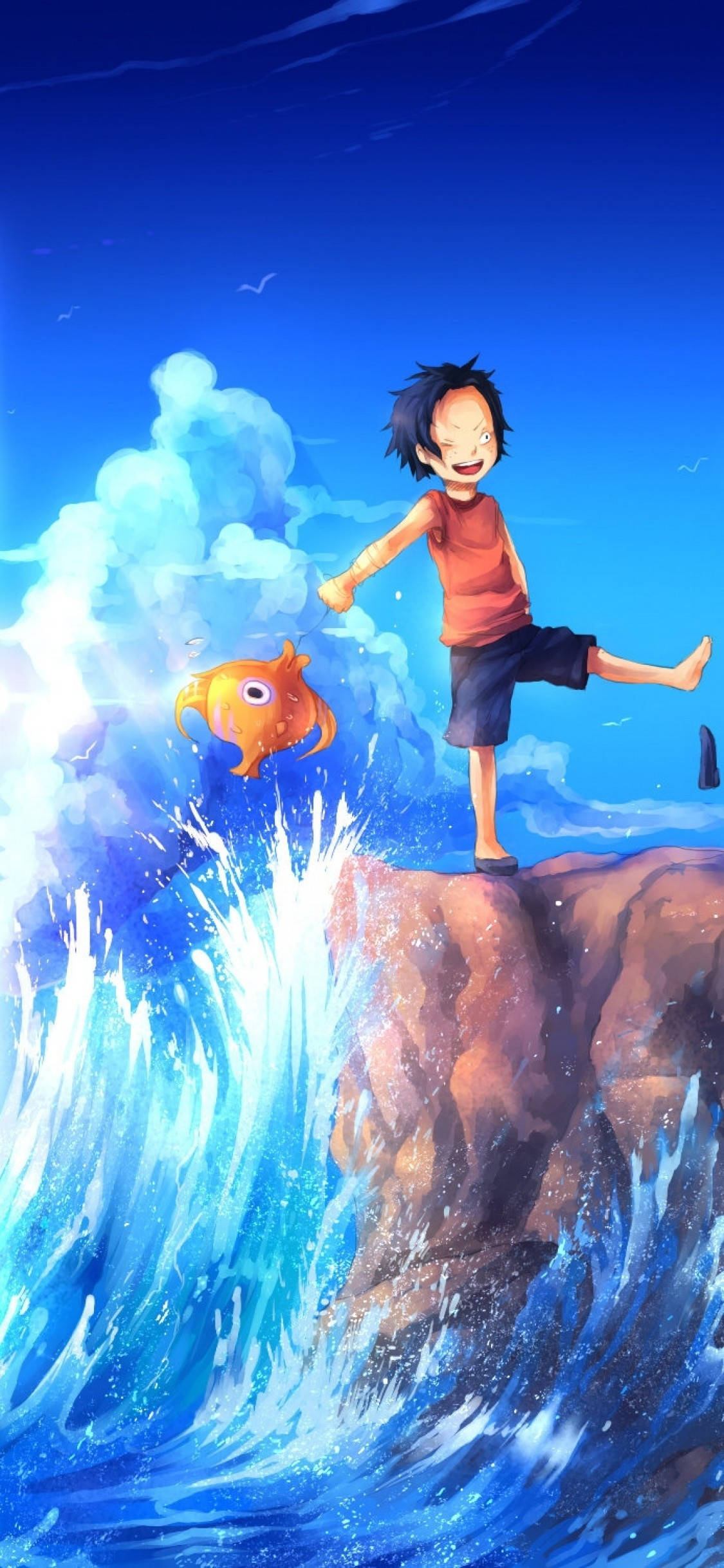 魯夫在海洋中 航海王 iPhone 壁紙