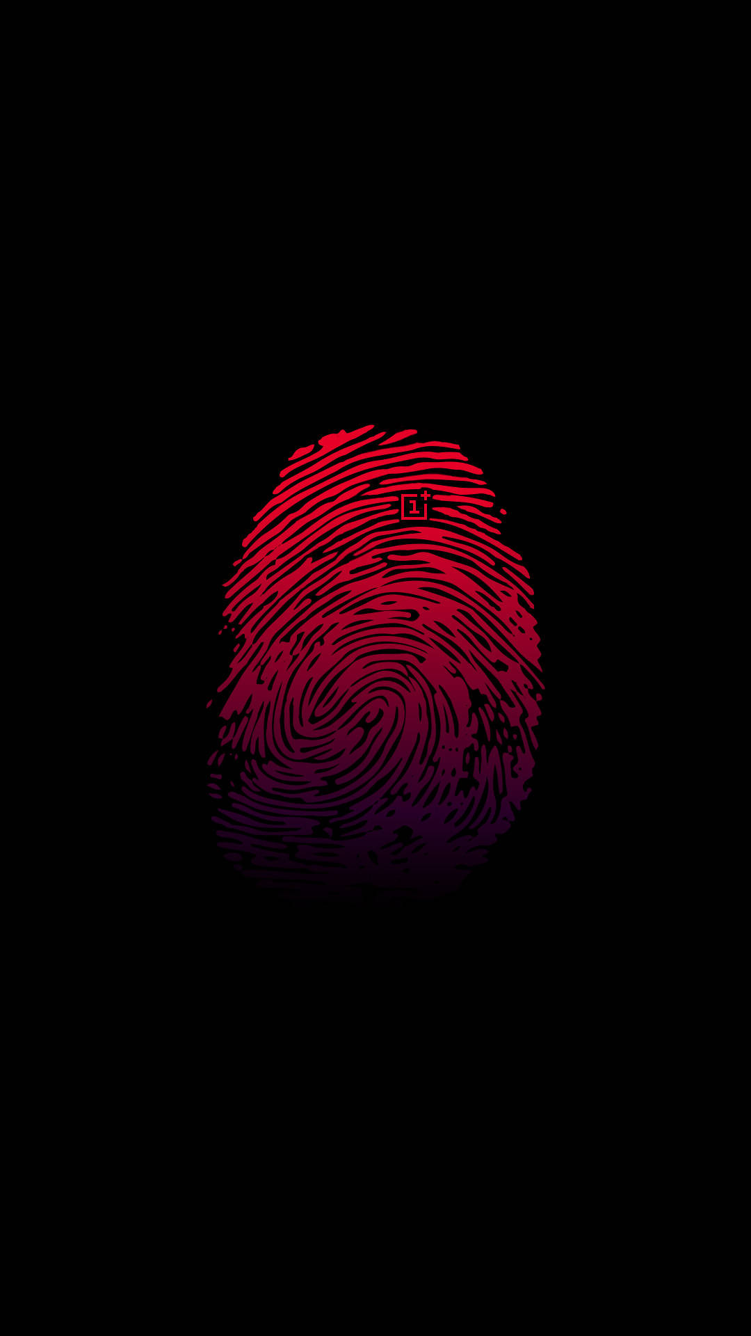 鮮豔的 OnePlus 紅色指紋影像 壁紙