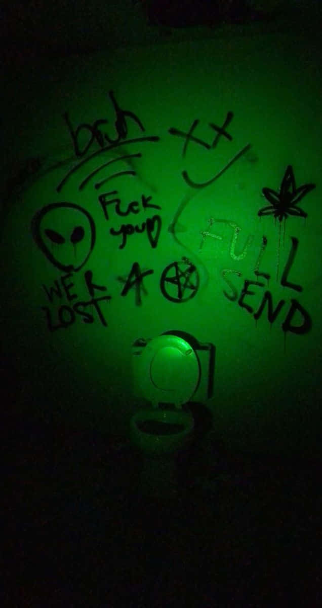 鮮豔螢光綠美學漸層背景 壁紙