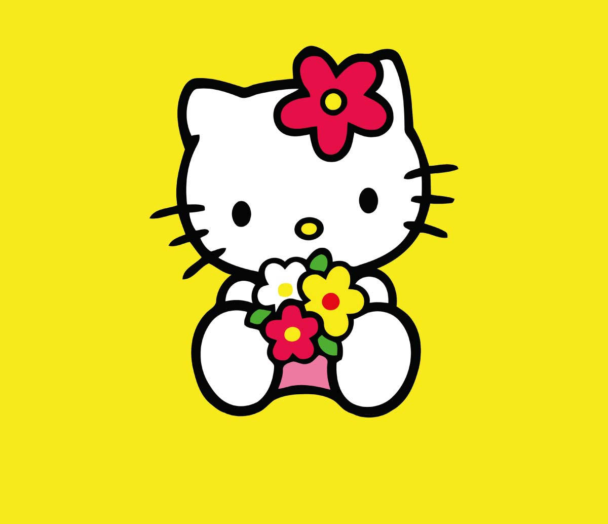 黃色凱蒂貓花朵大頭貼