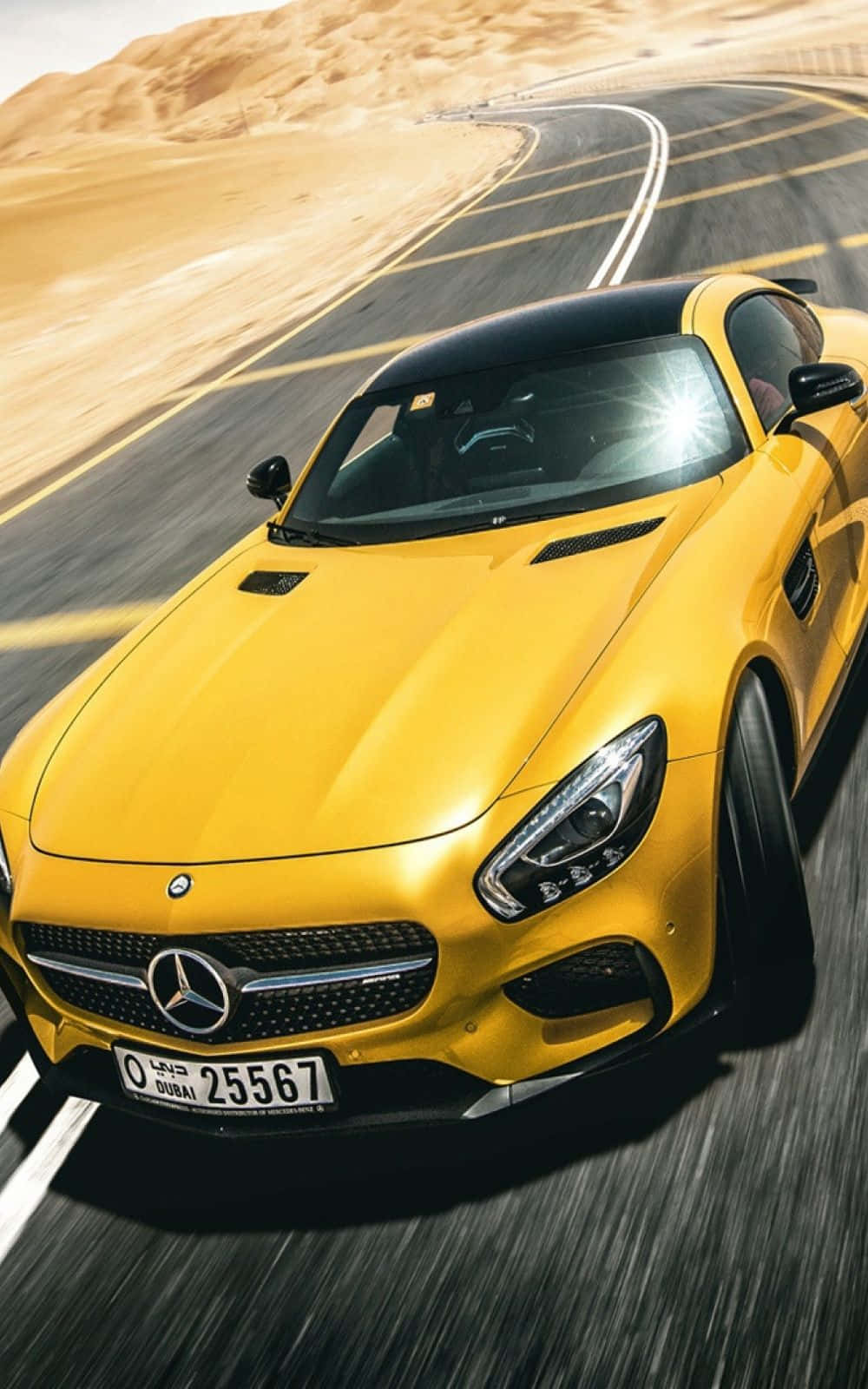 黃色奢華 Mercedes Benz iPhone 壁紙