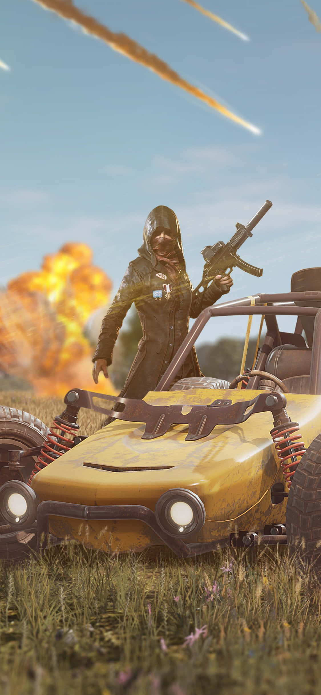黄色赛车 PUBG iPhone 壁紙