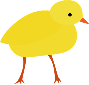 黄色卡通小鸡插图 壁紙