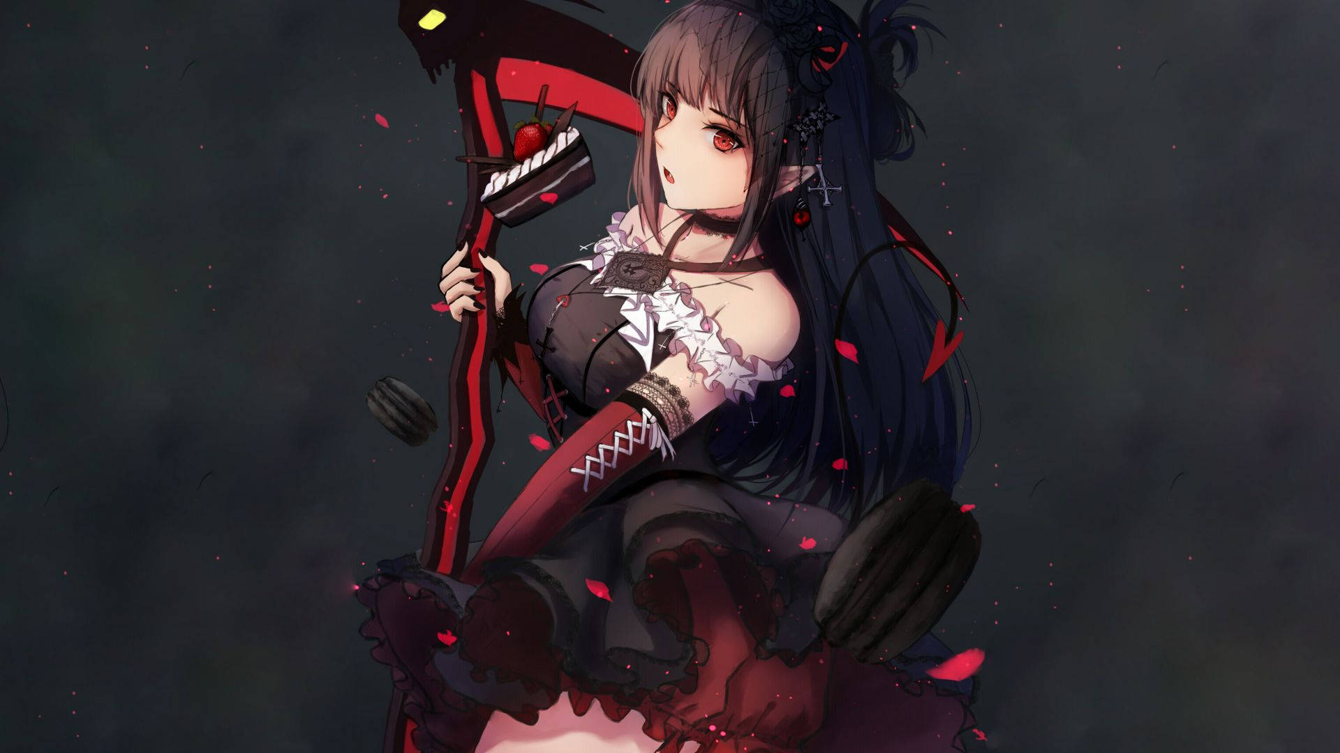 黑暗动漫红魔女仆 壁紙