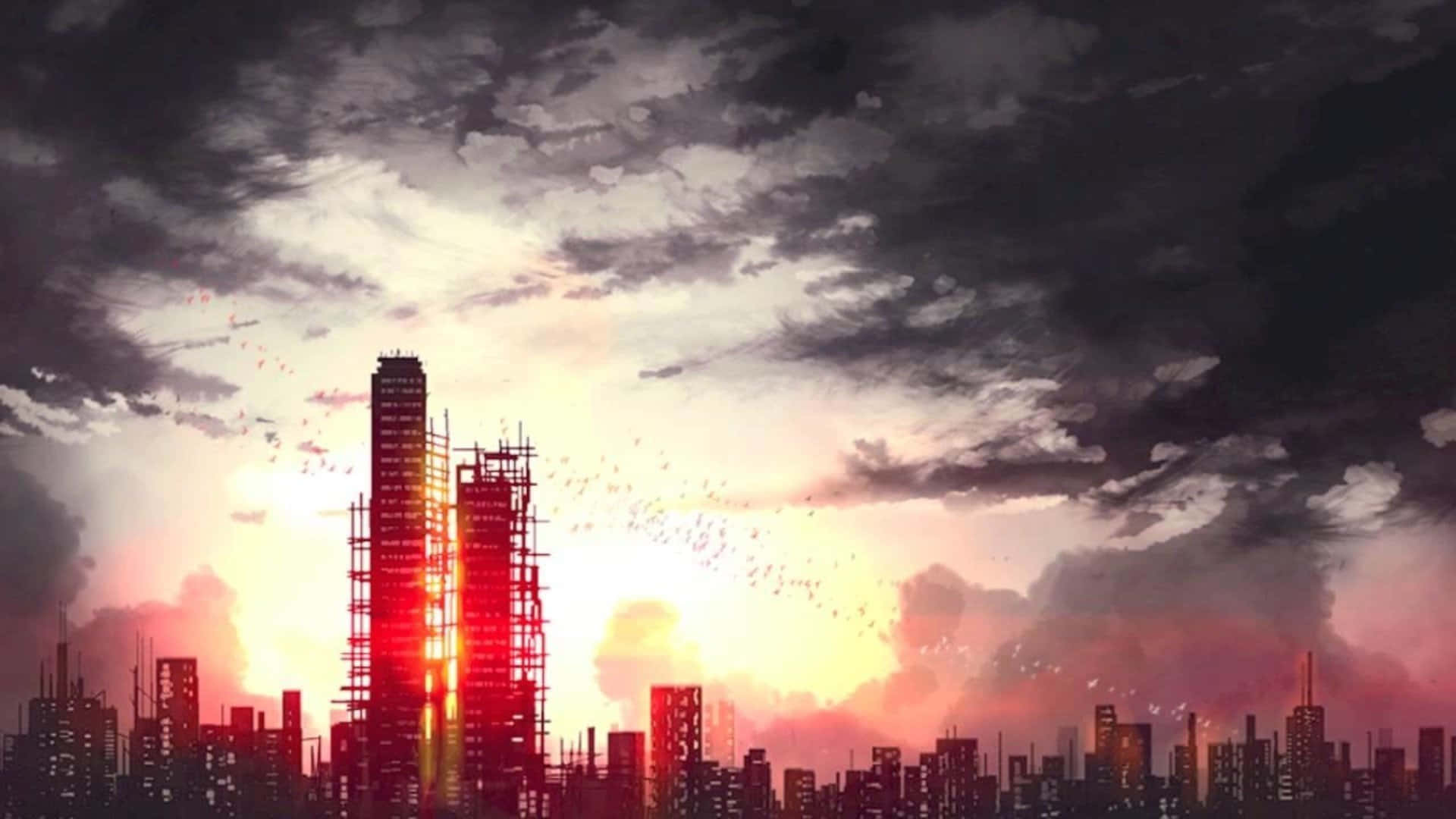 黑暗城市阴郁天际线 壁紙