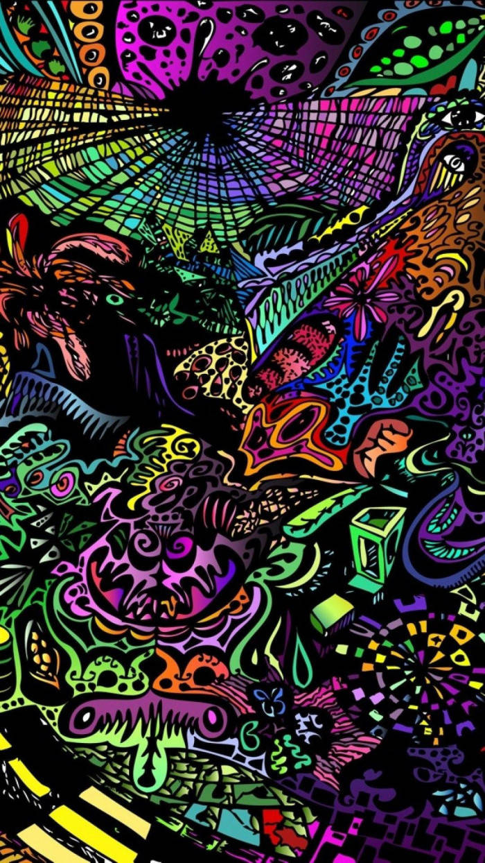黑暗迷幻彩色抽象 壁紙