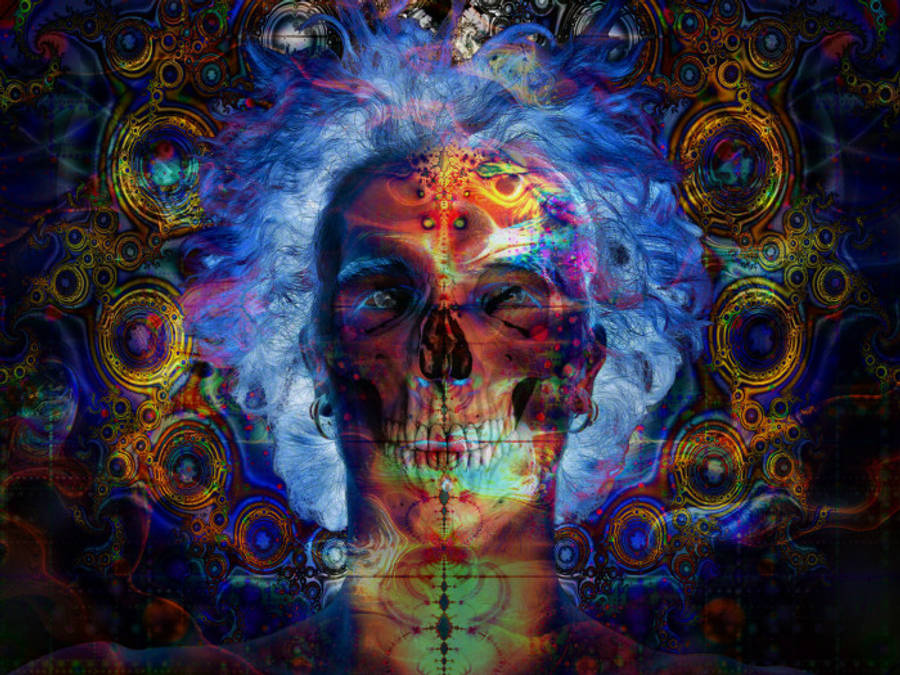黑暗迷幻骷髏環 壁紙