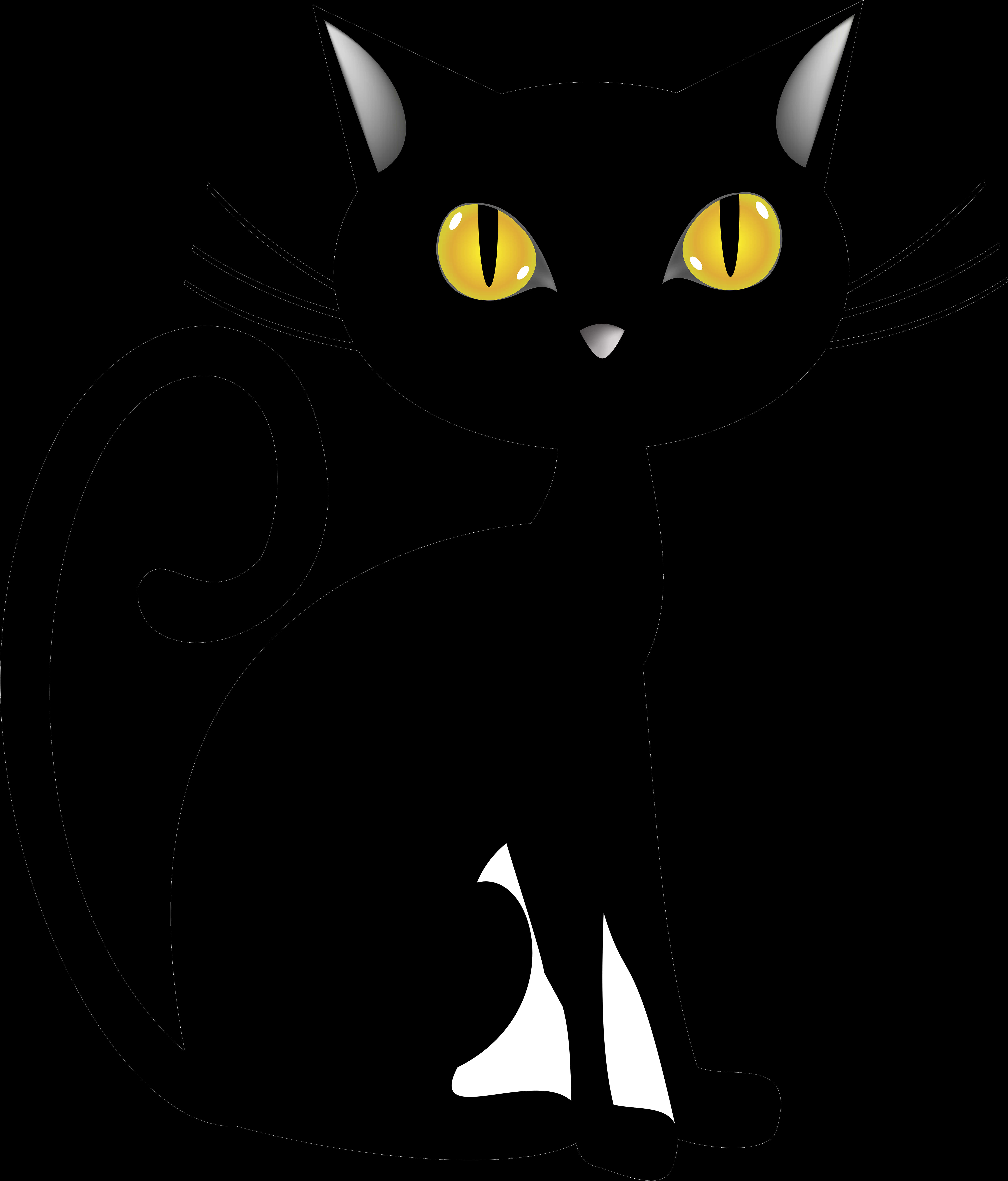 黑猫黄眼插画 壁紙
