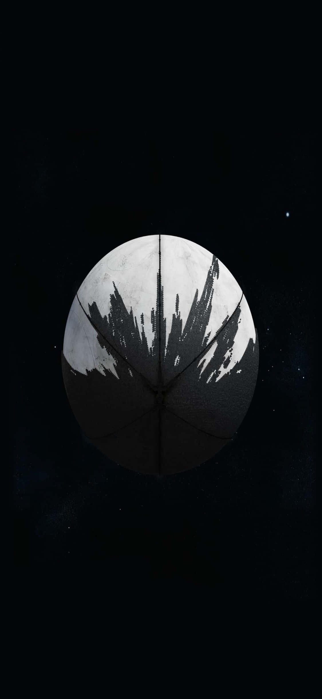 黑白影像：天空中一艘太空船 壁紙