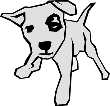 黑白抽象狗插圖 壁紙