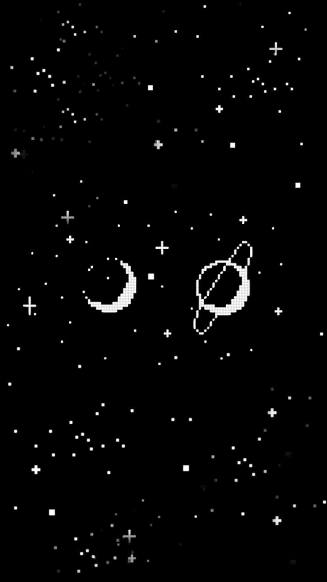 黑白星空与行星的太空图像 壁紙