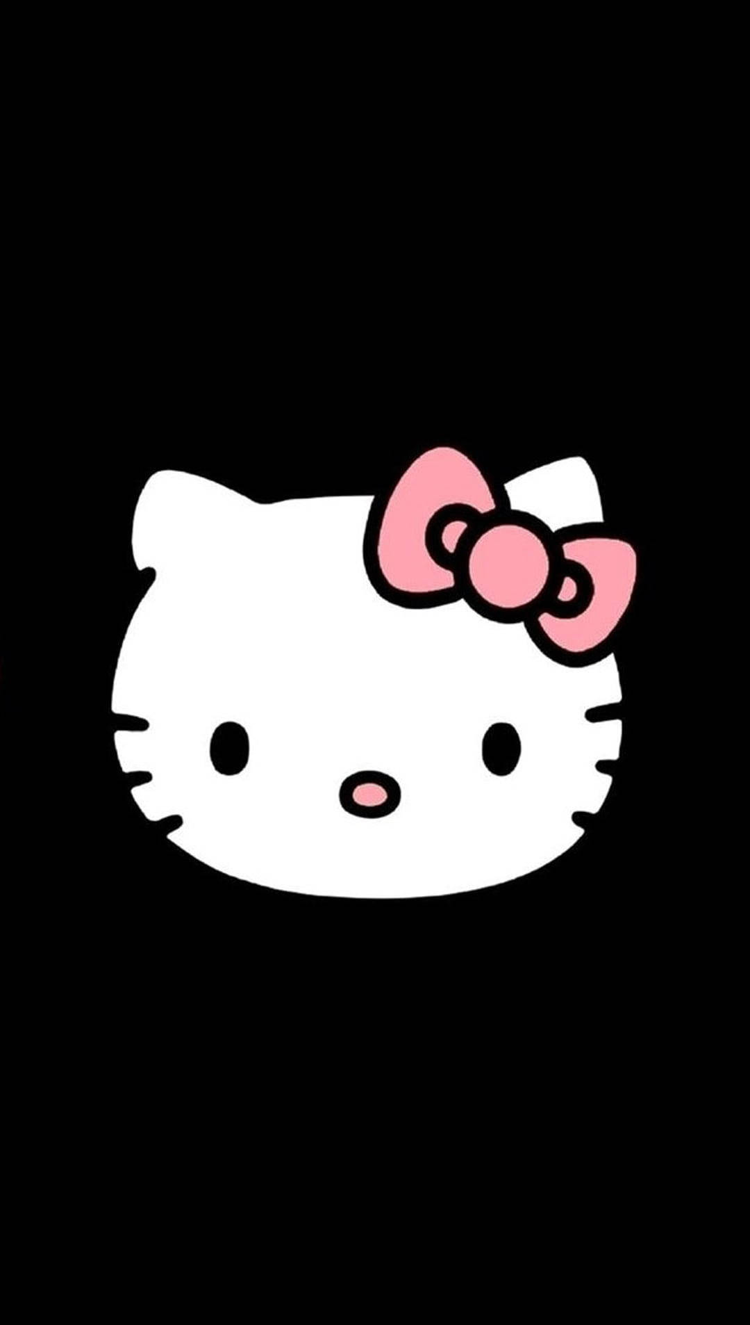 黑色Hello Kitty卡通繪畫 壁紙