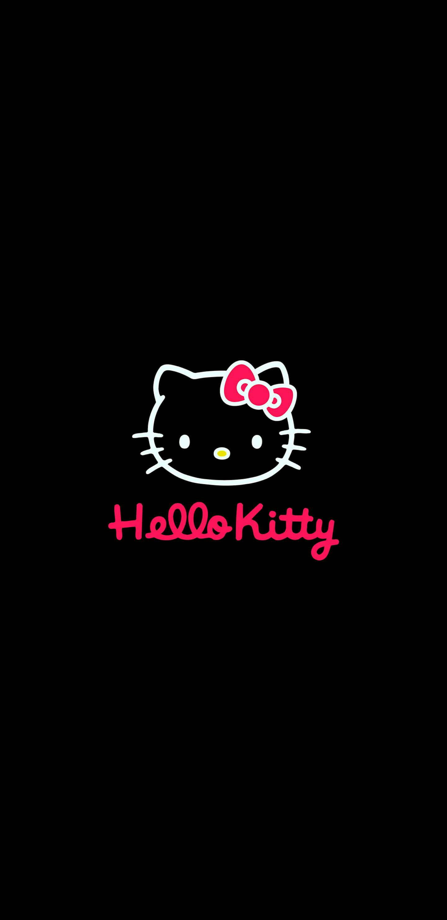 黑色Hello Kitty臉部輪廓 壁紙