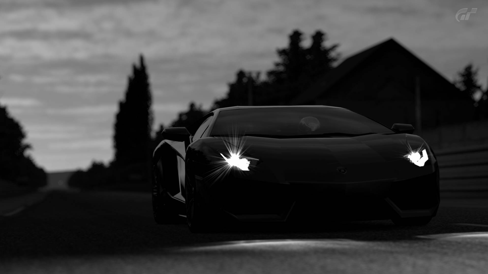 黑色兰博基尼Aventador跑车 壁紙