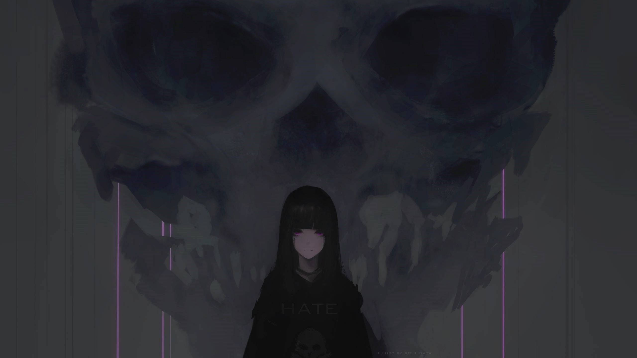 黑色动漫风韩婵小姐 壁紙