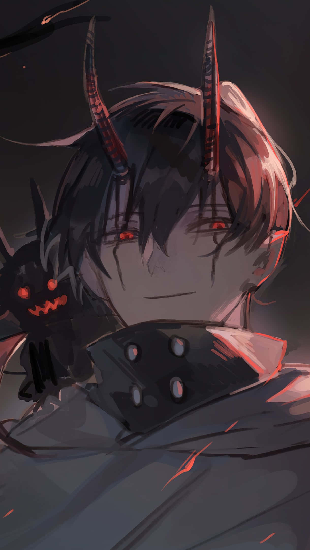 黑色動漫惡魔男孩頭像 壁紙
