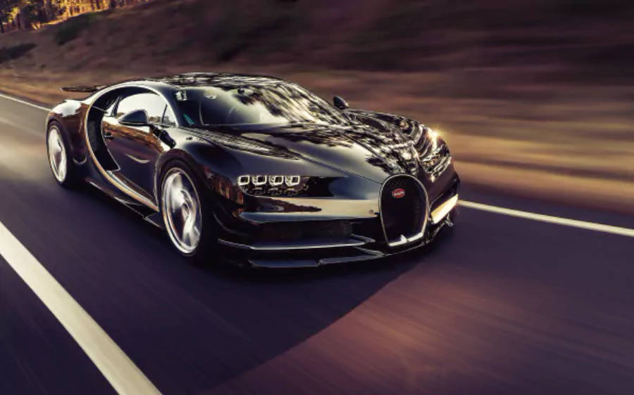 黑色布加迪Chiron 4K 壁紙