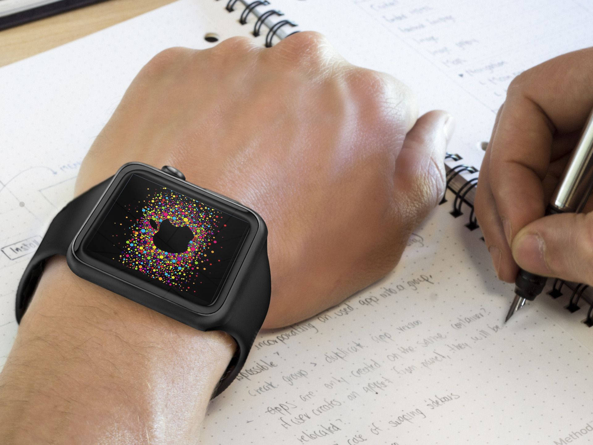 黑色矽膠錶帶Apple Watch 壁紙