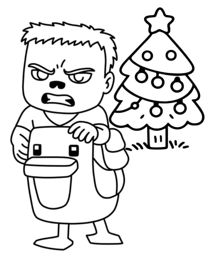 Minecraft,小雞騎士,聖誕美學,聖誕節,著色頁PNG,透明,小雞,騎士,聖誕小雞騎士,PNG