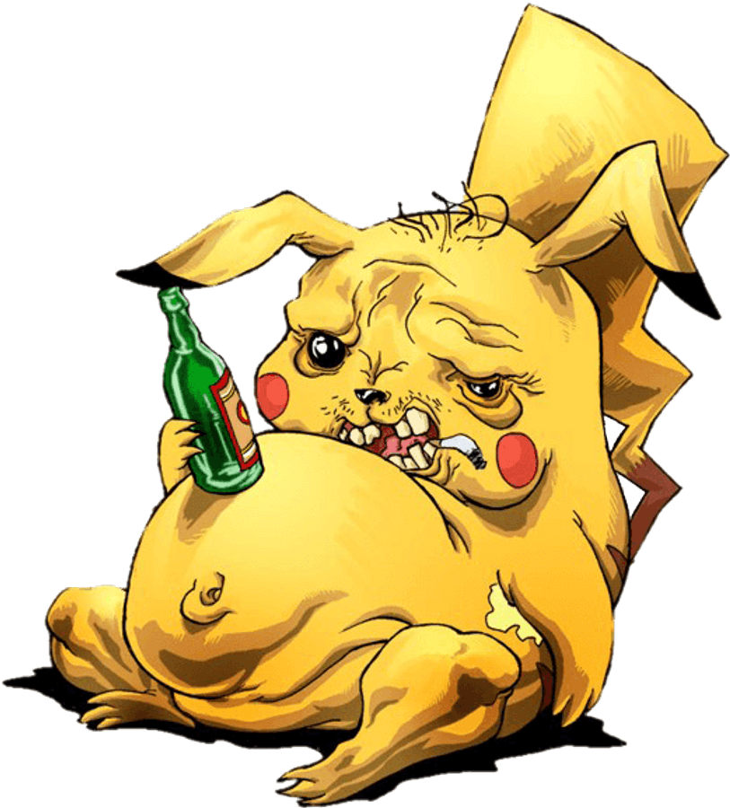 醉醺醺的卡通角色插画