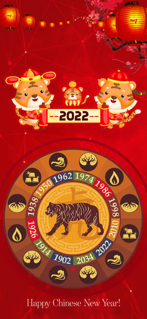 2022年中國新年藝術桌布 — iPhone 11 Pro 壁紙