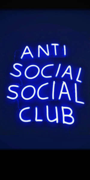 Anti Social Social Club 藍色霓虹 — 18:9 壁紙