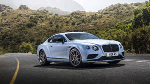 桌布預覽 bentley, continental, gt, 白色, 側面視角, 道路 — iMac 壁紙
