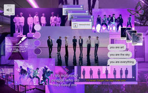 BTS 美學紫色拼貼 — 淡紫色美學 壁紙