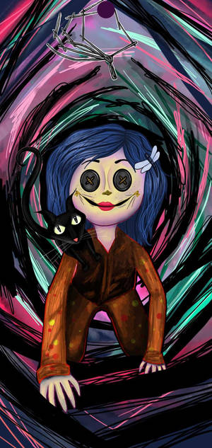Coraline 數位藝術桌布。 — iPhone 18 Pro Max 壁紙