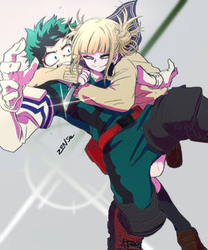 Toga 擁抱 Deku 粉絲藝術桌布 — Galaxy Z Fold 5 壁紙