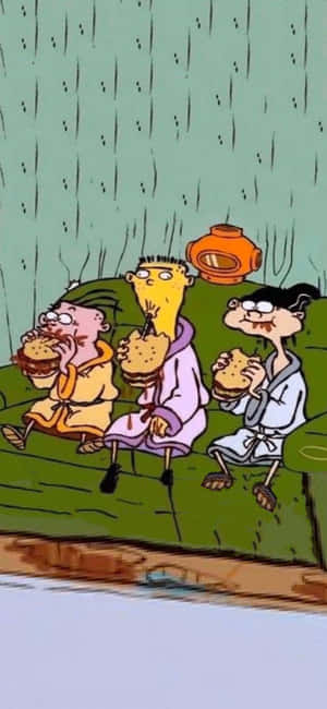 Ed, Edd N Eddy 在沙發上吃東西 — Oppo Find X9s 壁紙