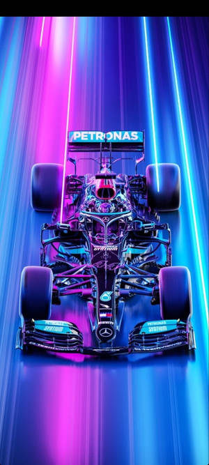 F1 iPhone AMG Petronas霓虹道路 — Galaxy S26 壁紙