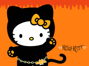 Hello Kitty 萬聖節黑貓藝術桌布 — Hello Kitty 萬聖節 壁紙