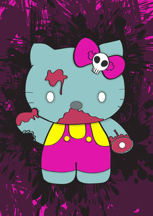 Hello Kitty 萬聖節詭異白眼桌布