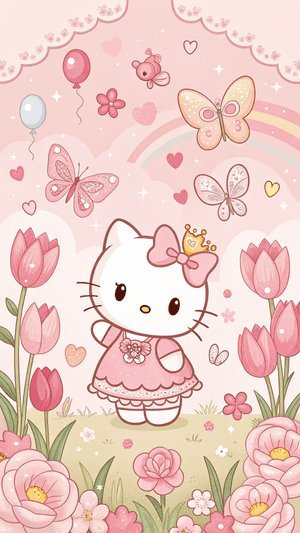Sanrio,夢幻,奇幻,粉紅,可愛,彩虹,氣球,Hello Kitty