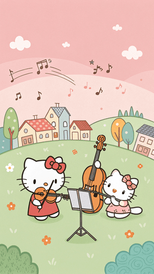 Hello Kitty,小提琴,可愛,管弦樂團,Sanrio,音樂