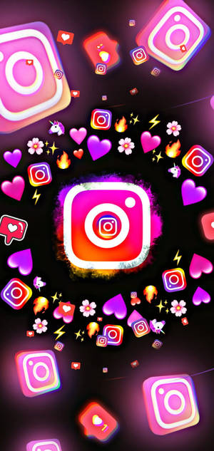 Instagram圖標與表情符號桌布 — iPhone 14 壁紙