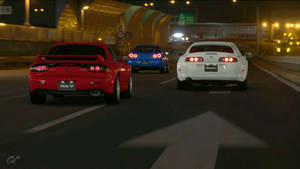 JDM 車款夜間馳騁公路