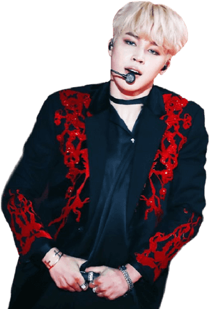 Jimin 紅色刺繡外套表演