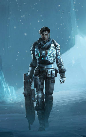 Kait Diaz 行走 Gears 5 手機 — Galaxy Tab Active 壁紙