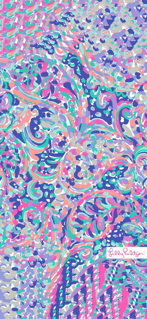 Lilly Pulitzer 紫色抽象藝術桌布 — iPhone 15 Pro Max 壁紙