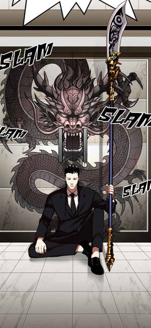 《Lookism》手持武器的李曉龍桌布 — iPhone 14 壁紙